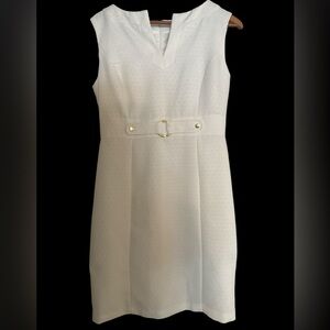 Chelsea Rose cream belted Midi Dress, Women's 10